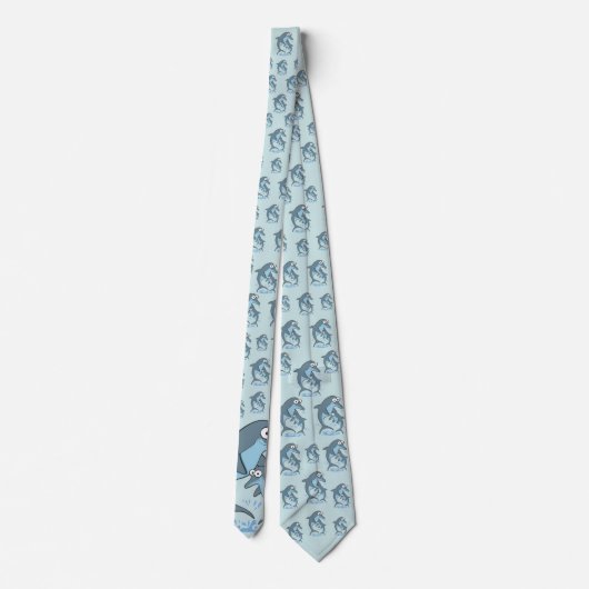 Deluxes Delphin-Muster Krawatte (Rückseite)