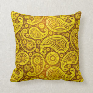 Deluxes Gelb Paisleys Kissen