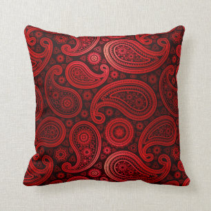 Deluxes   karminrotes Rot Paisleys Kissen