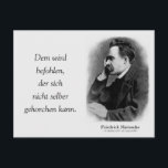 Dem befohlen postkarte<br><div class="desc">Friedrich Nietzsche: Dem folgt fohlen,  der sich nicht selber gehorchen kann.</div>