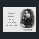 Dem befohlen postkarte<br><div class="desc">Friedrich Nietzsche: Dem folgt fohlen,  der sich nicht selber gehorchen kann.</div>