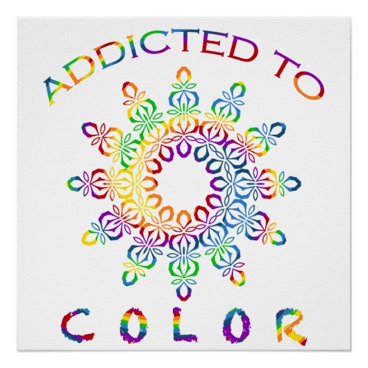 Dem Color Rainbow Mandala Design angepasst Poster (Vorderseite)