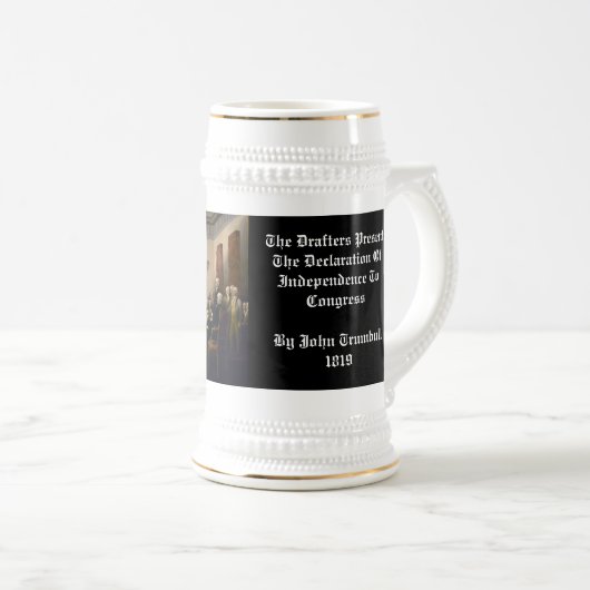 Dem Kongress vorgelegte Unabhängigkeitserklärung Bierglas (VorderseiteRechts)