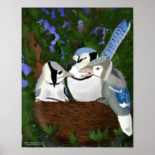 Dem Nest blaues Jay-Plakat verlassen Poster