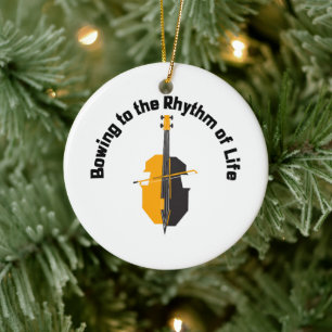 Dem Rhythmus des Lebens Cello beugen Keramik Ornament