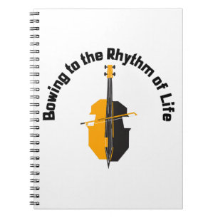 Dem Rhythmus des Lebens Cello beugen Notizblock