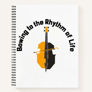 Dem Rhythmus des Lebens Cello beugen Notizblock