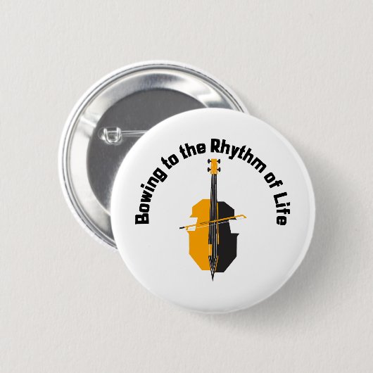 Dem Rhythmus des Lebens Cello folgend Button (Vorne & Hinten)
