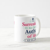 Dem Schöpfer des Lebens übergeben - Glaube basiert Kaffeetasse (VorderseiteRechts)