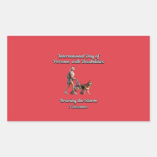 Dem Sturm trotzen. Menschen mit Behinderungen Rechteckiger Aufkleber (Vorderseite)