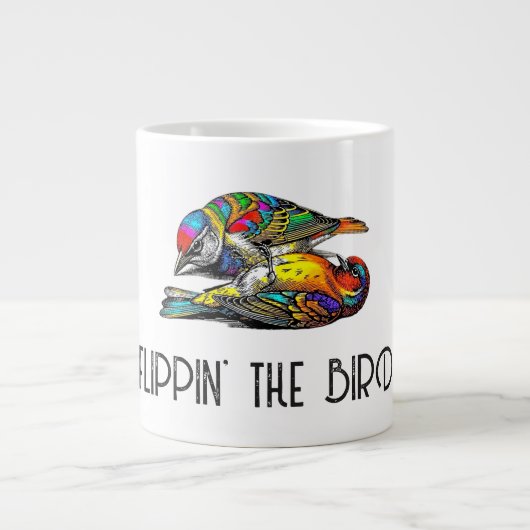 DEM VOGEL ZEIGEN Jumbo-Tasse (Vorderseite)