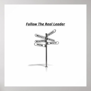 "Dem wahren Führer folgen" Motivationswort-Design Poster