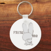dem weißen Kaninchen folgen Schlüsselanhänger (Vorderseite)