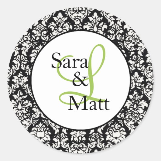 Demask Initial Monogram Wedding Sticker (#LABL001) (Vorderseite)