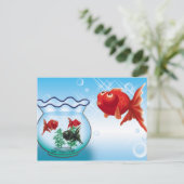 Demekin - Telescope Goldfish- Postkarte (Stehend Vorderseite)