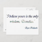 Demelza Poldark Postkarte (Vorne/Hinten)
