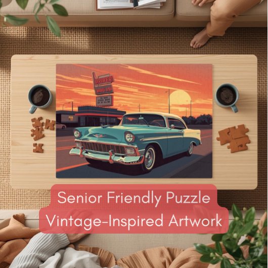 Dementia‑Friendly 1950s Drive‑In Puzzle