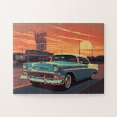 Dementia‑Friendly 1950s Drive‑In Puzzle (Horizontal)