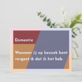 Dementie Dankeskarte (Stehend Vorderseite)