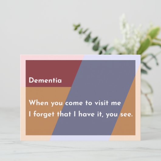 Demenz Dankeskarte (Stehend Vorderseite)