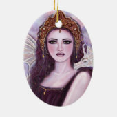 Demeter Göttin mit Schlange von Renee Lavoie Keramik Ornament (Hinten)