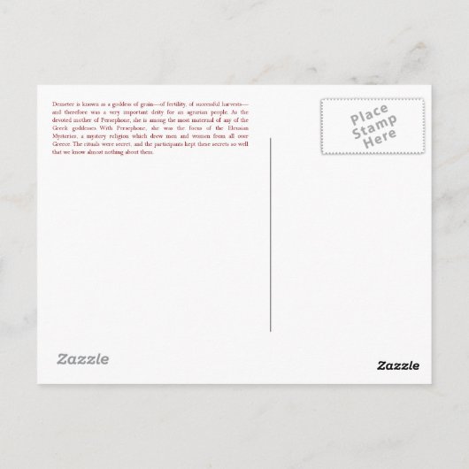 Demeter-Schlüsselanhänger Postkarte (Rückseite)