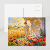 Demeter Sowing Grain by Field Altar Among Poppies  Postkarte (Vorne/Hinten)