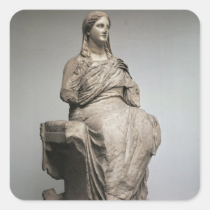 Demeter, Statue von Knidos, Kleinasien, c.350BC Quadratischer Aufkleber