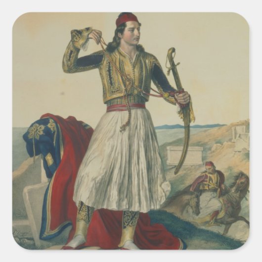 Demetrius Mavromichalis, griechischer Soldat und P Quadratischer Aufkleber (Vorderseite)