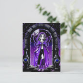 "Demi" Gothic Blue Butterfly Fairy Art Postkarte (Stehend Vorderseite)