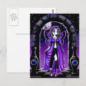 "Demi" Gothic Blue Butterfly Fairy Art Postkarte (Vorne/Hinten)