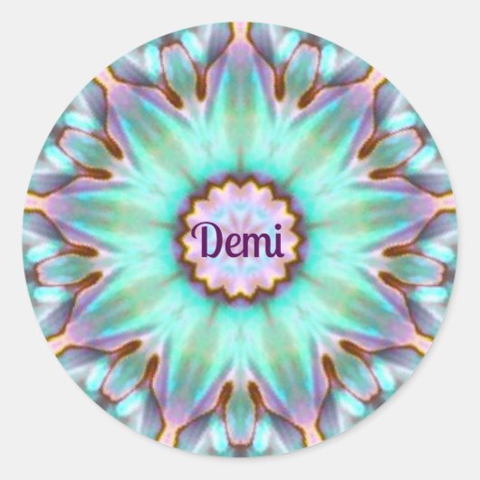 DEMI ~ Personalisierte Paua Muschel Sticker ~ (Vorderseite)