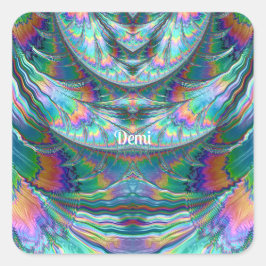 DEMI ~ Shades Glossy PASTEL 3D ~ Quadratischer Aufkleber