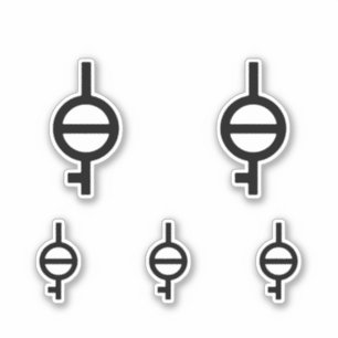 Demiagender Demigirl Geschlechtssymbol Aufkleber