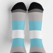 Demiboy Blue Grey White Strip LGBT Socken (Oben)