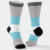 Demiboy Blue Grey White Strip LGBT Socken (Gewinkelt)