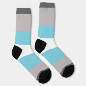 Demiboy Blue Grey White Strip LGBT Socken (Rechts)