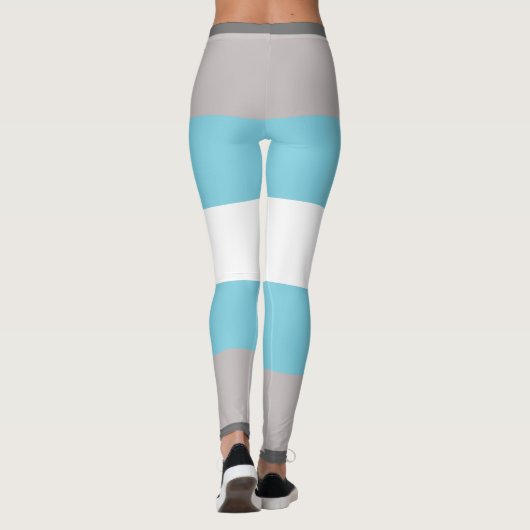 Demiboy-Flagge Grau-Blau-Streifen LGBT Leggings (Rückseite)