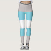 Demiboy-Flagge Grau-Blau-Streifen LGBT Leggings (Vorderseite)