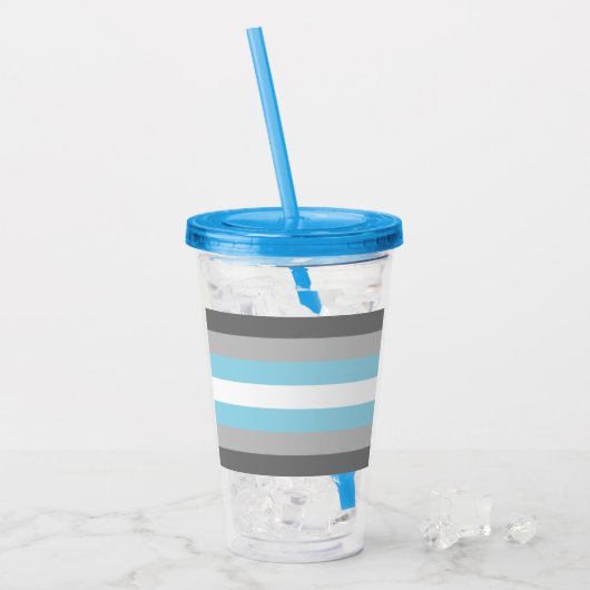 Demiboy Pride Flag Acryltrinkbecher (Vorderseite Ice)