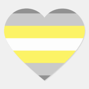 Demigender Pride Herz-Aufkleber