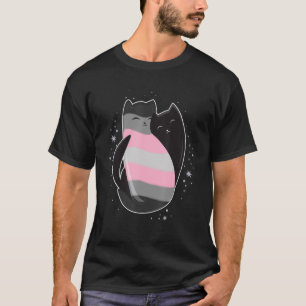 Demigirl Cat Flag Nicht binäre Transgender LGBT Bl T-Shirt