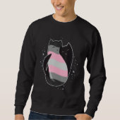 Demigirl Cat Flag Nonbinary Transgender LGBT Black Sweatshirt (Vorderseite)