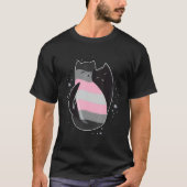 Demigirl Cat Flag Nonbinary Transgender LGBT Black T-Shirt (Vorderseite)