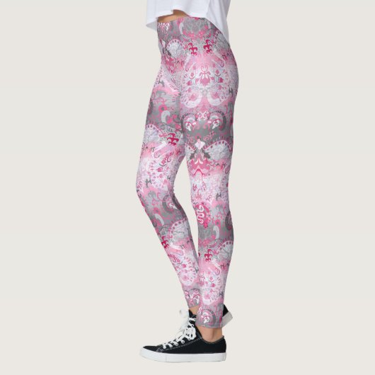 Demigirl Dragon Damask - Stilvolle Flag-Farben Leggings (Links)