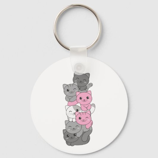 Demigirl Flag Kat Pride Lgbtq Niedlich Cat Schlüsselanhänger (Vorderseite)