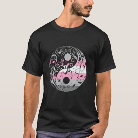 Demigirl Flag Yin Yang LGBTQ Demigirl Pride Demi G T-Shirt (Vorderseite)