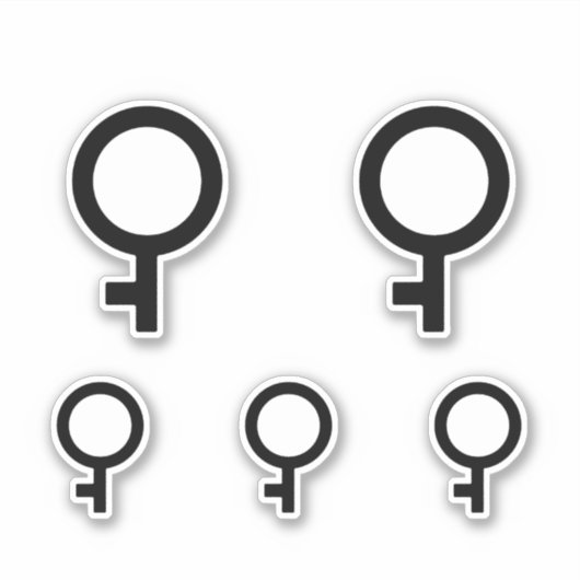 Demigirl Gender Symbol Aufkleber (Vorderseite)