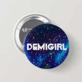 Demigirl kundengerechte Galaxie-Identität Button (Vorne & Hinten)