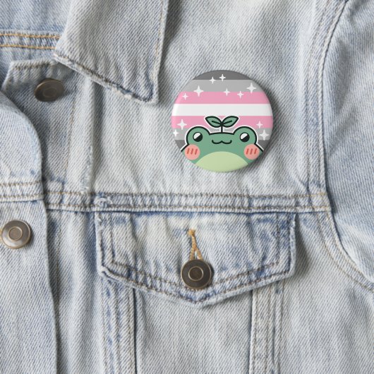 Demigirl LGBT Pride Flag Frog Button (Beispiel)